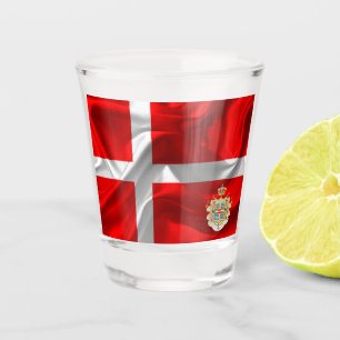 Danish flag shot glass