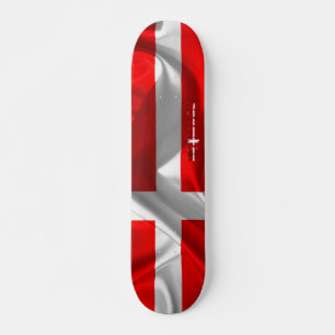 Danish flag skateboard