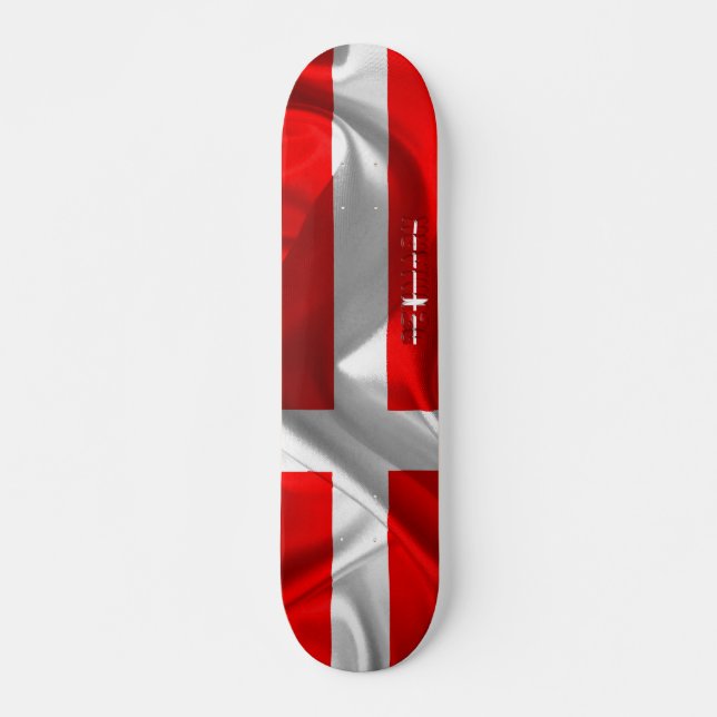 Danish flag skateboard (Front)