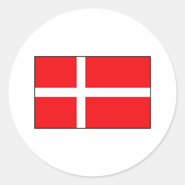Danish Flag T-shirts and Gifts Classic Round Sticker (Front)