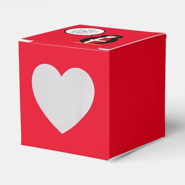 Danish Flag Talking Ms. Penguin Personalised Favour Box (Front Side)