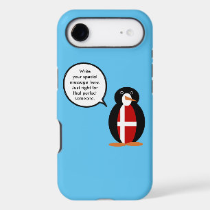 Danish Flag Talking Ms Penguin Personalised Text