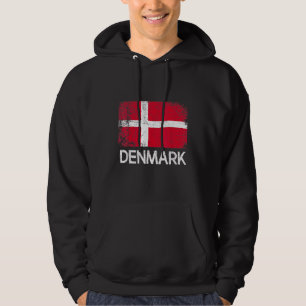 Danish Flag Vintage Hoodie