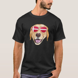 Danish Flag Yellow Labrador Retriever Dog Denmark T-Shirt