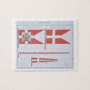 Danish Flags, from a French book of Flags, c.1819 Jigsaw Puzzle