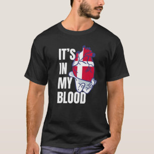 Danish Heart Blood Veins Hand Viking Flag Denmark T-Shirt