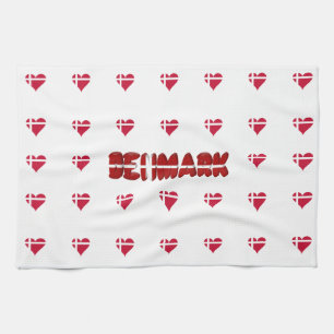 Danish heart tea towel