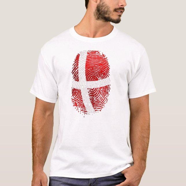 Danish identity Dansk fingerprint DNA gifts T-Shirt (Front)
