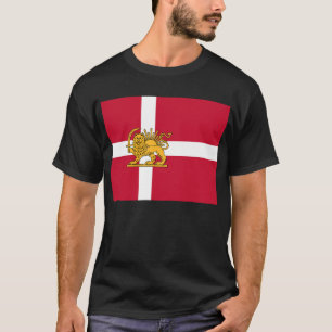 Danish Iranian Lion and Sun Heritage Flag T-Shirt