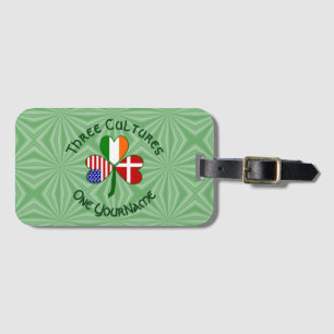 Danish Irish American Shamrock Personalised Luggage Tag