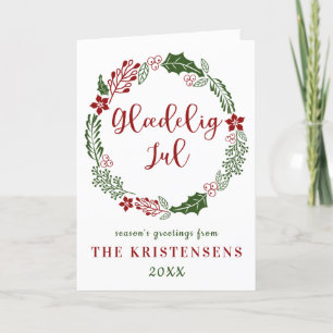 Danish Merry Christmas, Glædelig jul, Custom Holiday Card