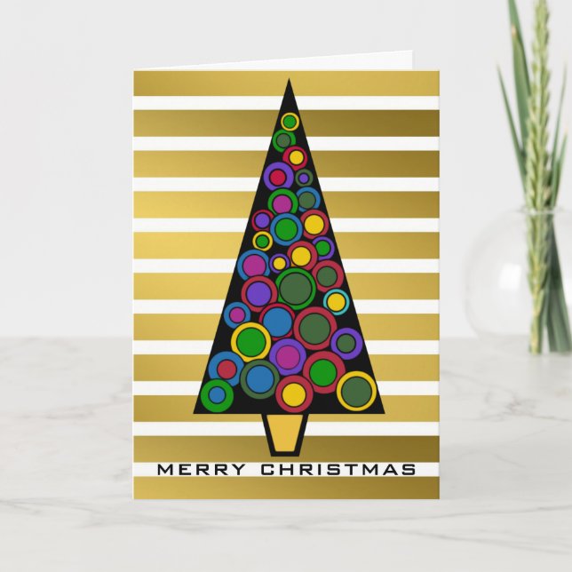 Danish Modern Christmas Tree Holiday Card (Front)