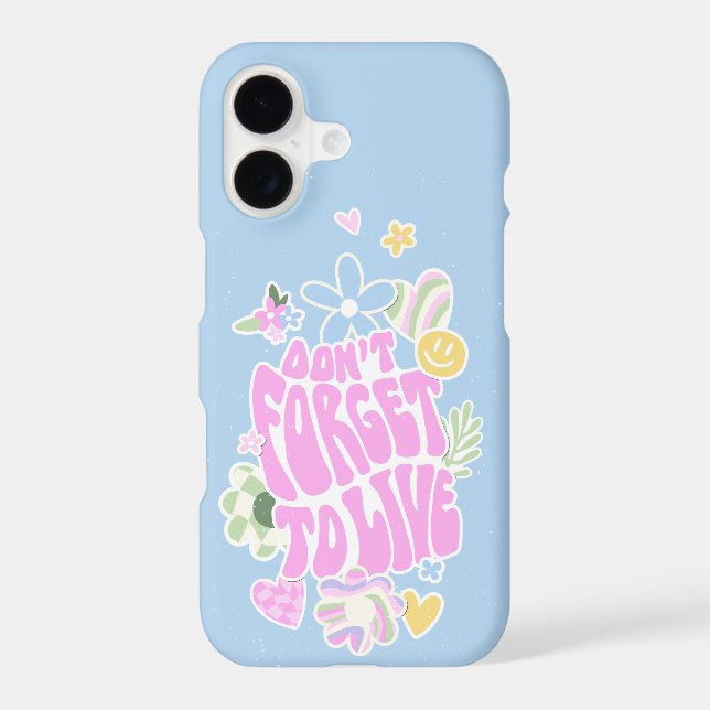 DANISH PASTEL RETRO DON'T FORGET TO LIVE iPhone CASE (Back)
