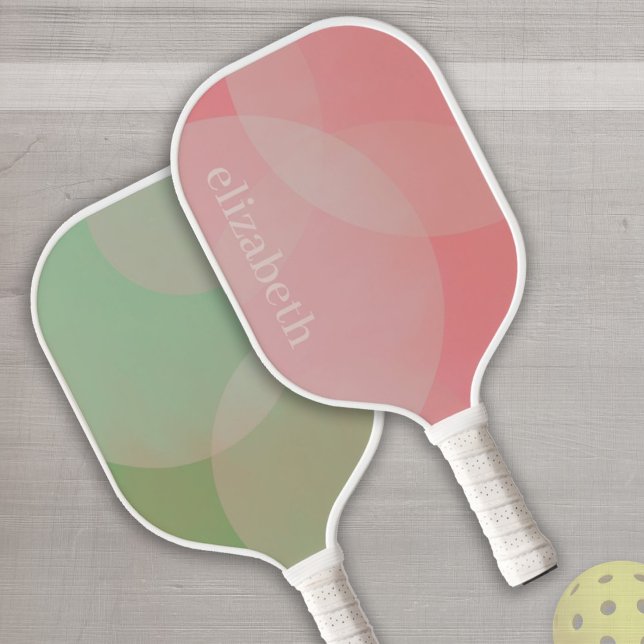 Danish Pastels Circles and Swirls with Serif Name Pickleball Paddle (Creator Uploaded)