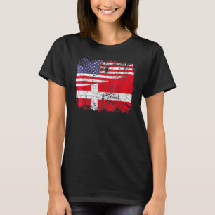 Danish Roots Half American Flag Denmark Patriotic T-Shirt