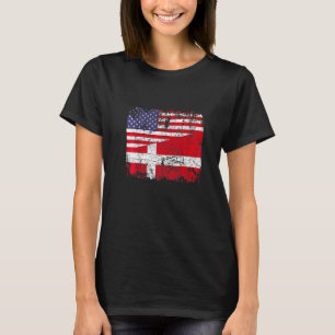 Danish Roots Half American Flag Denmark T-Shirt
