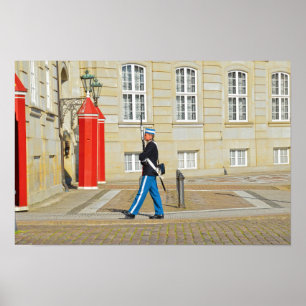 Danish Royal Life Guard on Patrol, Copenhagen Poster