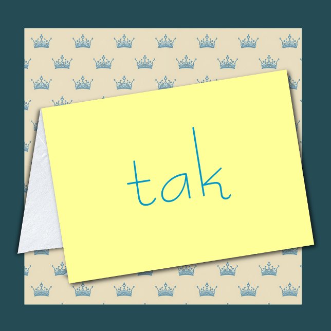 Danish Thank You Note Card Tak in Yellow (Creator Uploaded)
