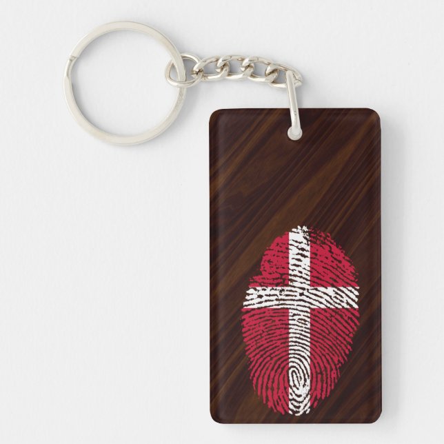 Danish touch fingerprint flag key ring (Front)