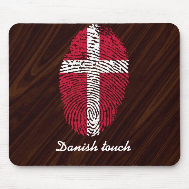 Danish touch fingerprint flag mouse mat (Front)