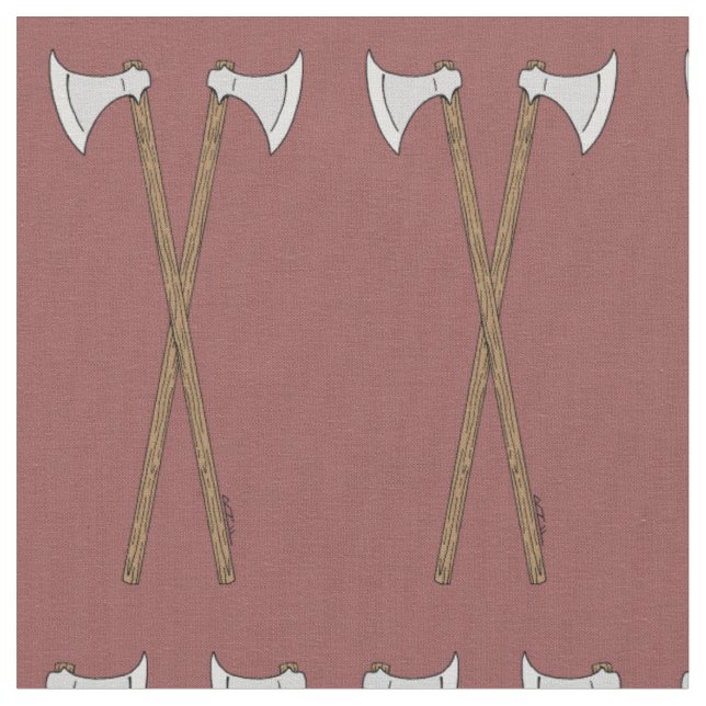 Danish/Viking Axes Crossed Fabric (Close Up)
