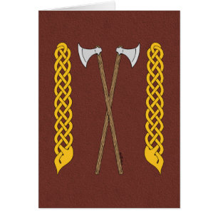 Danish/Viking Axes Crossed with Plaitwork