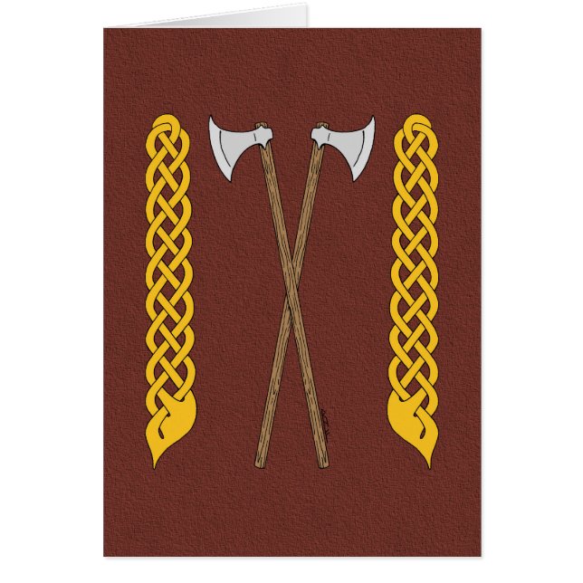 Danish/Viking Axes Crossed with Plaitwork (Front)