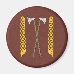 Danish/Viking Axes Crossed with Plaitwork Magnet