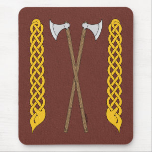 Danish/Viking Axes Crossed with Plaitwork Mouse Mat