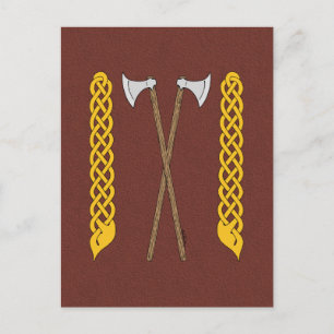 Danish/Viking Axes Crossed with Plaitwork Postcard