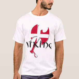 Danish Viking Denmark flag Axe T-Shirt