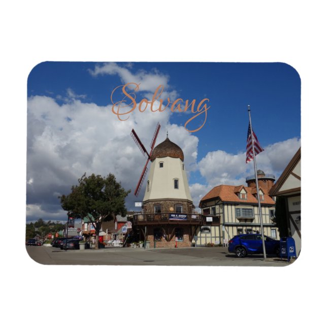 Danish Windmill Solvang California Souvenir Magnet (Horizontal)