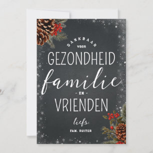 Dankbaar Gezondheid Familie Vrienden Kerstmis  Holiday Card