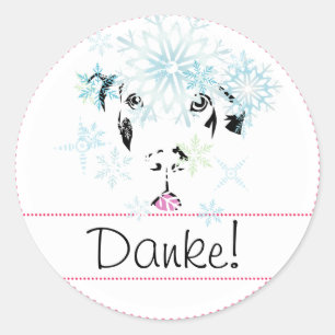 Danke Aufkleber Dogge Classic Round Sticker