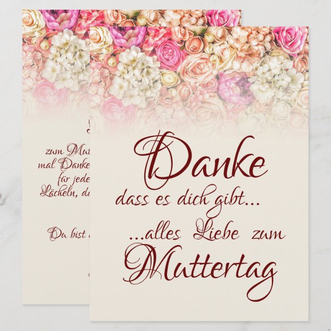 Danke, dass es dich gibt - Muttertag (Front/Back)