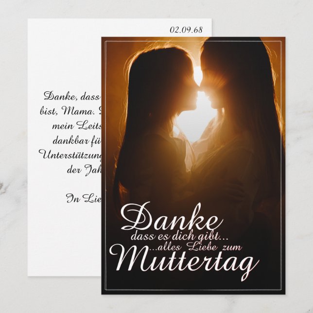 Danke, dass es dich gibt - Muttertag (Front/Back)