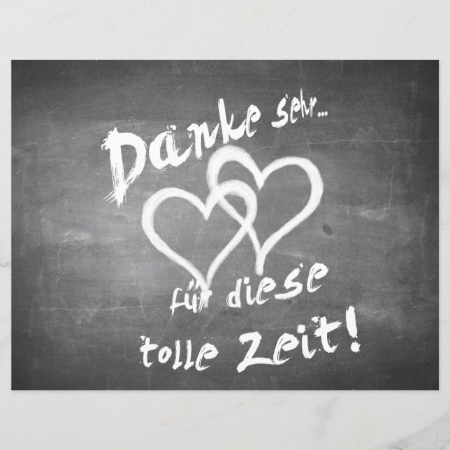 Danke für diese tolle Zeit auf einer Kreidetafel (Front)