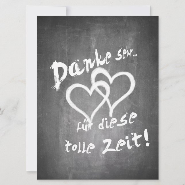 Danke für diese tolle Zeit auf einer Kreidetafel (Front)