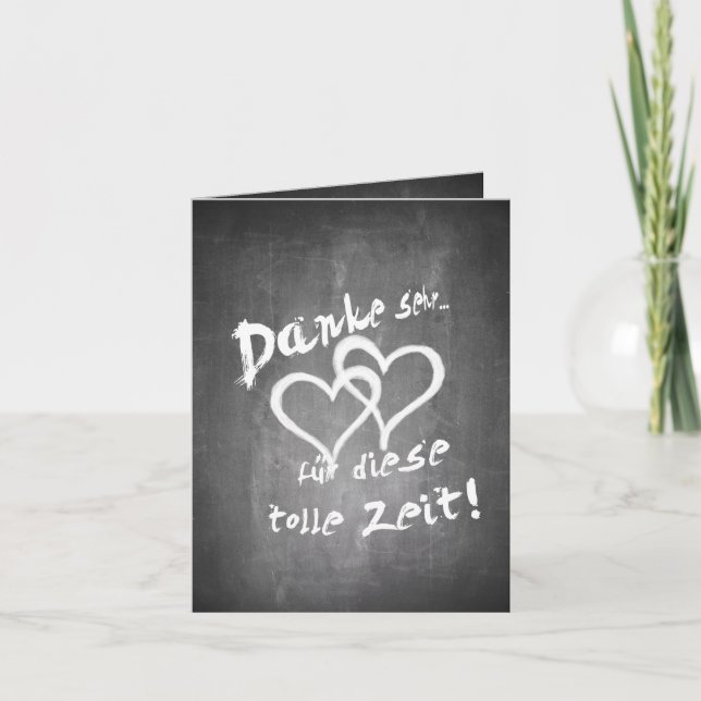 Danke für diese tolle Zeit auf einer Kreidetafel Card (Front)