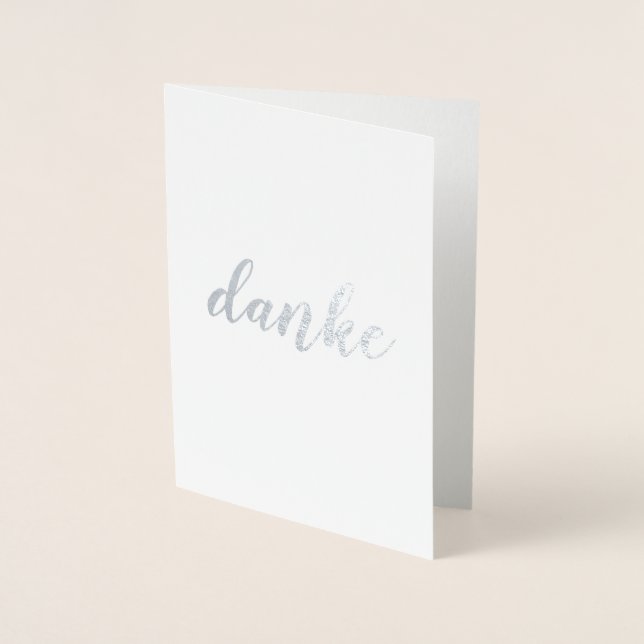 Danke German Thank You Brush Script Elegant Foil Card (Front)