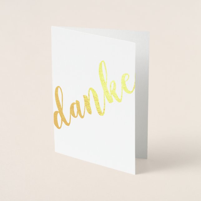Danke German Thank You Brushstroke Oversized Tilt Foil Card (Front)