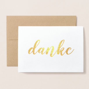 Danke German Thank You Elegant Brush Script Foil Card