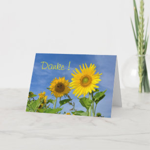Danke mit gelbe Sonnenblumen Card