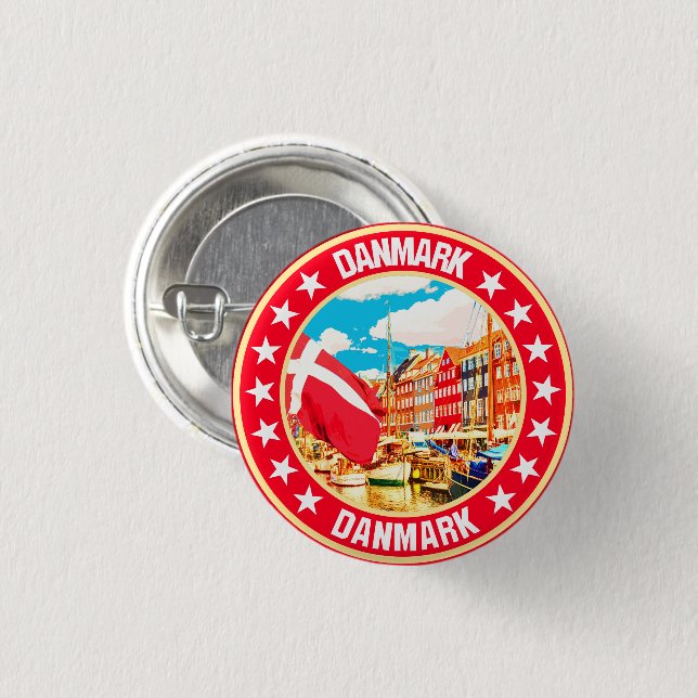 Danmark                                            3 cm round badge (Front & Back)