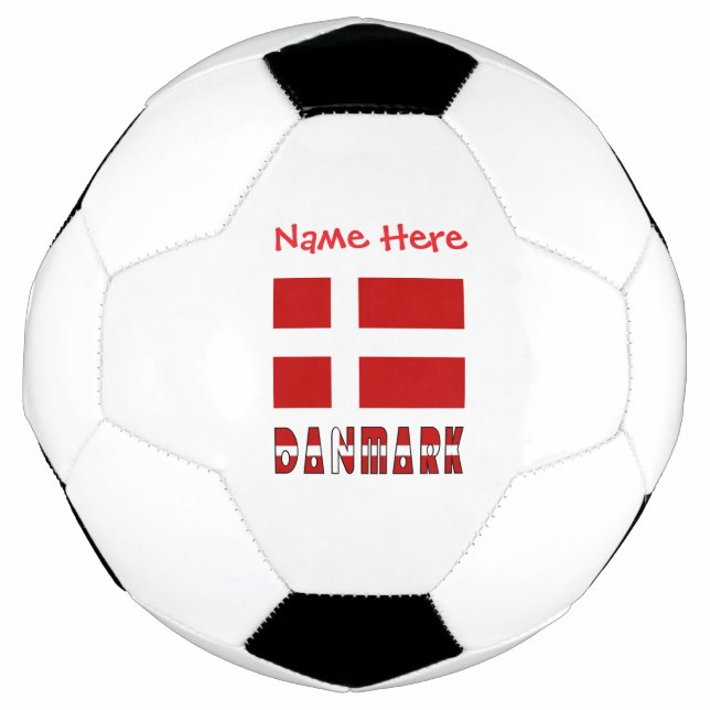 Danmark Dannebrog Red Personalised Name Football (Front)