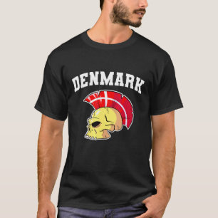 Danmark Flag Mohawk Skull National Denmark Team Su T-Shirt
