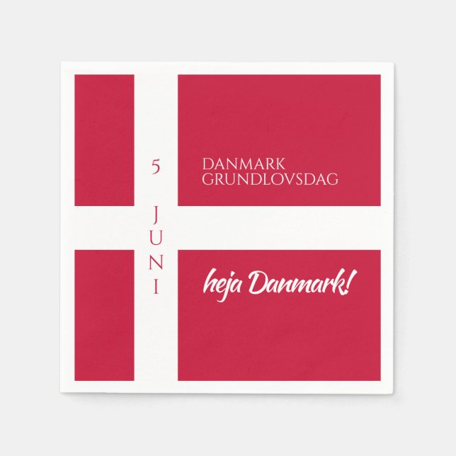 Danmark Grundlovsdag Danish National Day Flag Napkin (Front)