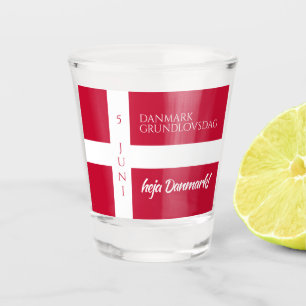 Danmark Grundlovsdag Danish National Day Flag Shot Glass