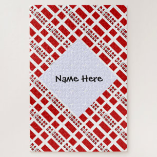 Danmark óg Dannebrog Tiled Personalised Jigsaw Puzzle