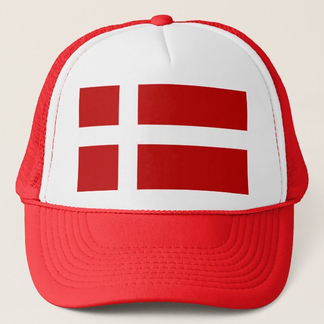 Dannebrog Danish Flag Trucker Hat (Front)